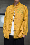 2024春风男装鹿皮绒复古中式唐装汉服夹克外套C229/Y756/P105，男装夹克，电商C229