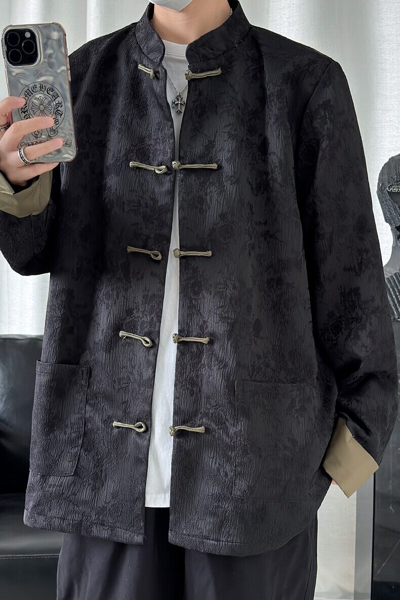 2024春夏风男装提花中式冰丝唐装汉服夹克外套C229/Y764/P100,男装夹克,电商C229