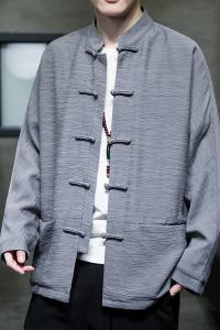 2023春夏风男装唐装汉服复古盘扣夹克外套大码C229/Y731/P90图片