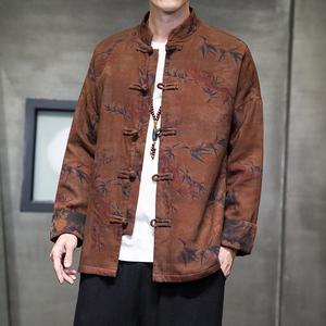 2024秋冬风男装印花中式唐装复古汉服夹克外套C229/Y768/P100图片