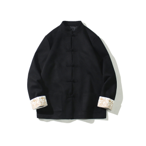 2024春夏风男装鹿皮绒刺绣复古中式唐装汉服C229/Y506/P100图片