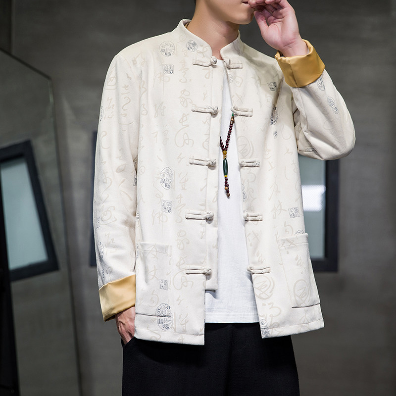 2024秋冬风男装鹿皮绒中式唐装汉服盘口外套C229/Y763/P105,男装夹克,电商C229
