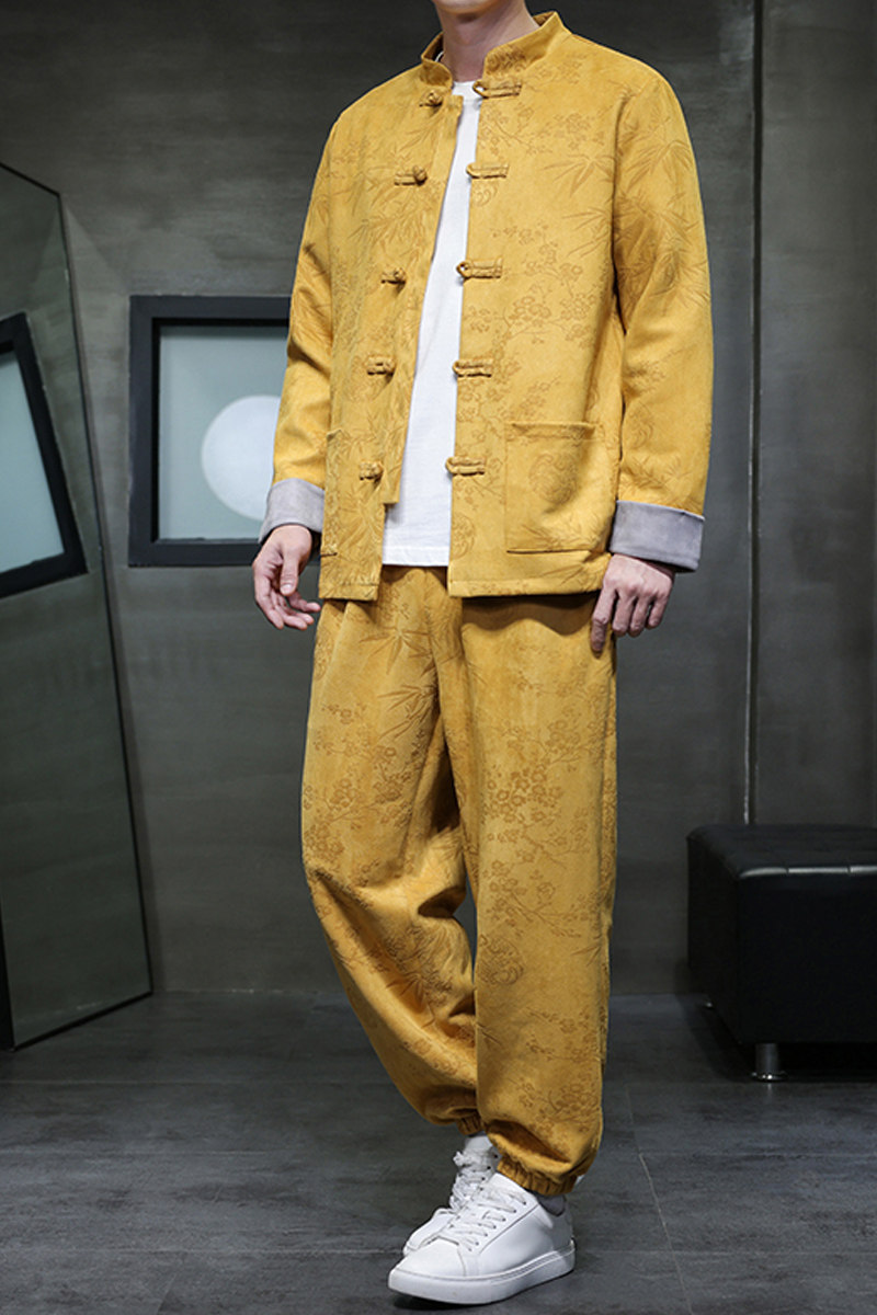 2025秋冬风男装鹿皮绒夹克套装两件套大码C229-TZ363-P160,男装休闲套装,电商C229