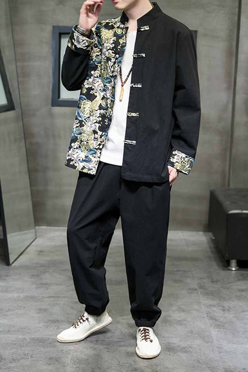 2025秋冬风男装棉麻亚麻套装两件套大码宽松C229/TZ334/P105,男装休闲套装,电商C229