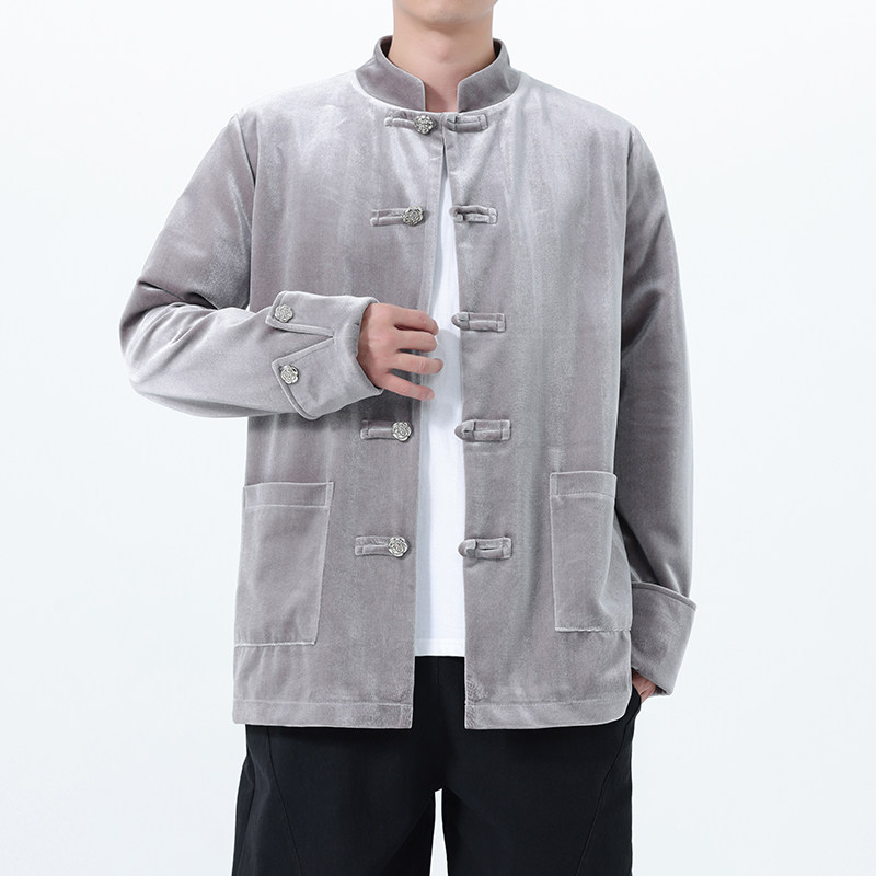 2025秋冬风男装丽丝绒唐装汉服夹克外套大码C229-Y1121-P120,男装夹克,电商C229