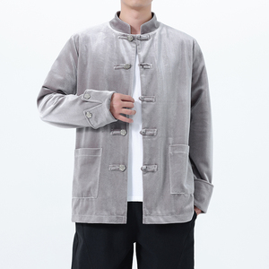 2025秋冬风男装丽丝绒唐装汉服夹克外套大码C229-Y1121-P120图片