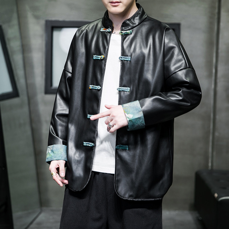 2024秋风男装皮衣夹克外套盘扣复古唐装汉服C229/Y711/P105,男装皮衣,电商C229