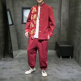 2024秋冬风男装复古中式唐装汉服套装两件套C229/TZ334/P105，男装休闲套装，电商C229