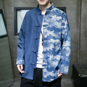2023春夏新款风男装牛仔夹克外套唐装汉服大码C229/Y725/P90图片