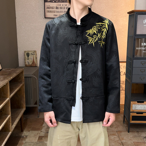 2025秋冬风男装鹿皮绒夹克外套大码唐装汉服C229/Y757/P105图片
