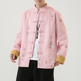 2024秋冬风男装鹿皮绒复古唐装汉服外套夹克C229/Y763/P105，男装夹克，电商C229