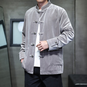 2025秋冬风男装丽丝绒唐装汉服夹克外套大码C229-Y1121-P120图片