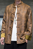 2024秋冬风男装复古中式皮夹克唐装汉服外套C229/Y769/P105，男装夹克，电商C229