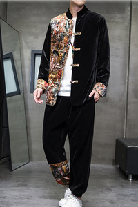 2024秋冬风男装复古中式唐装汉服套装两件套C229/TZ357/P125图片
