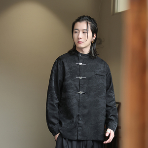 2024春夏风男装冰丝唐装中式汉服长袖衬衫衬衣C229-Y997-P80