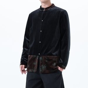 2025秋冬风男装丽丝绒唐装汉服夹克外大码C229-Y1124-P120