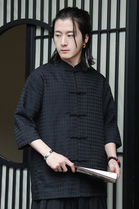 2024春夏新款风男装盘扣复古中式唐装汉服衬衫C229-Y906-P65图片