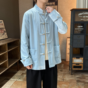 2025秋冬风男装丽丝绒唐装汉服夹克外套大码C229-Y1121-P120图片
