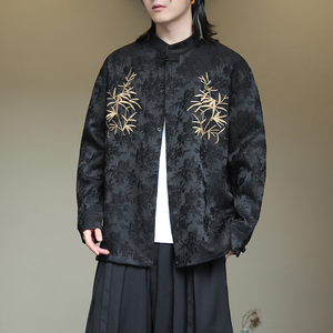2024春夏新款风男装刺绣唐装汉服长袖衬衫衬衣C229-Y1011-P80