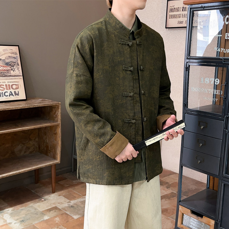 2025秋冬风男装唐装汉服棉麻亚麻夹克外套大码C229/Y722/P90,男装夹克,电商C229