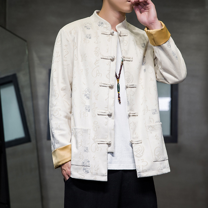 2024秋冬风男装鹿皮绒中式唐装汉服盘口外套C229/Y763/P105,男装夹克,电商C229
