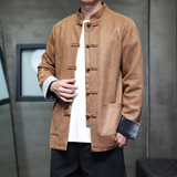 2025秋冬风男装鹿皮绒夹克复古中式外套大码C229-Y1115-P120，男装夹克，电商C229
