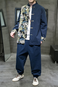 2024秋冬风男装复古中式唐装汉服套装两件套C229/TZ334/P105图片