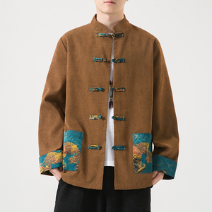 2024秋风男装灯芯绒复古中式唐装汉服夹克外套C229/Y766/P95图片