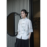 2024夏季风男装印花唐装中式汉服短袖衬衫衬衣C229-Y1019-P70，男装衬衫，电商C229