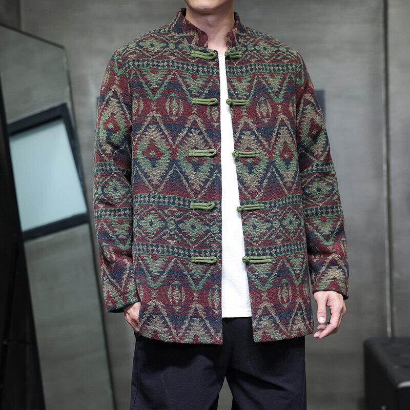 2025秋冬风男装毛呢唐装汉服夹克外套大码C229-Y1119-P125,男装夹克,电商C229