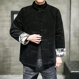 2024冬季复古中式灯芯绒盘扣棉衣棉袄外套汉服大码C229/MY44/P140图片