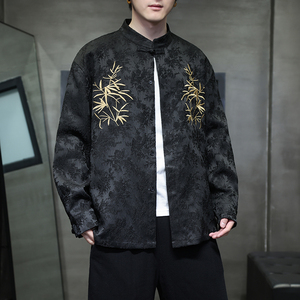 2024春夏风男装刺绣唐装中式汉服长袖衬衫衬衣C229-Y1011-P80图片