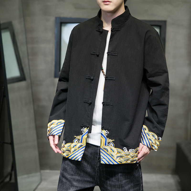 2024春夏新款风男装复古刺绣唐装汉服夹克外套C229/Y631/P80,男装民族服装,电商C229