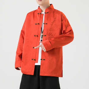2024秋冬风男装缎面唐装盘扣中式汉服夹克外套C229/Y771/P100图片