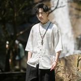 2024春夏风男装冰丝唐装汉服短袖五分袖衬衫C229/Y620/P50，男装衬衫，电商C229