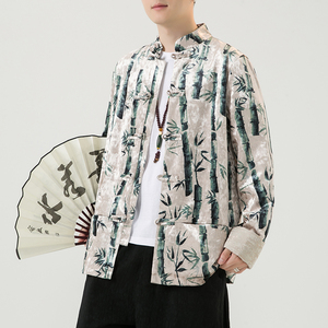 2024秋风男装丽丝绒复古中式唐装汉服夹克外套C229/Y761/P100图片