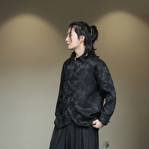 2024春夏新款风男装提花唐装汉服长袖衬衫衬衣C229-Y1012-P80图片