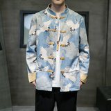 2024秋风男装鹿皮绒复古中式唐装汉服夹克外套C229/Y629/P105，男装夹克，电商C229
