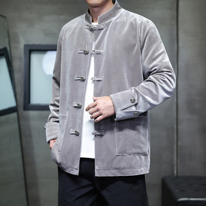 2025秋冬风男装丽丝绒唐装汉服夹克外套大码C229-Y1121-P120图片