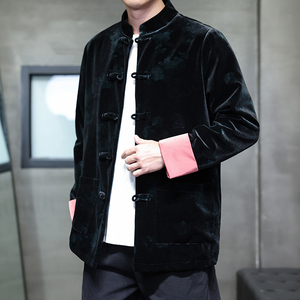 2025秋冬风男装丽丝绒唐装汉服夹克外套大码C229-Y1115-P120图片