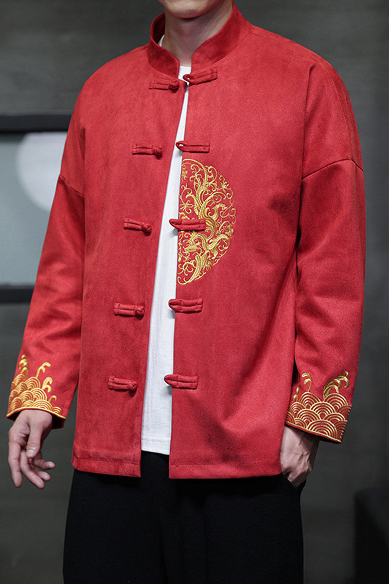 2025秋冬风男装刺绣中式唐装汉服夹克外套C229/Y1047/P120,男装夹克,电商C229