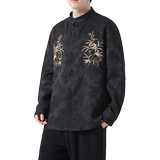 2024春夏风男装刺绣中式唐装汉服长袖衬衫衬衣C229-Y1011-P80，男装衬衫，电商C229