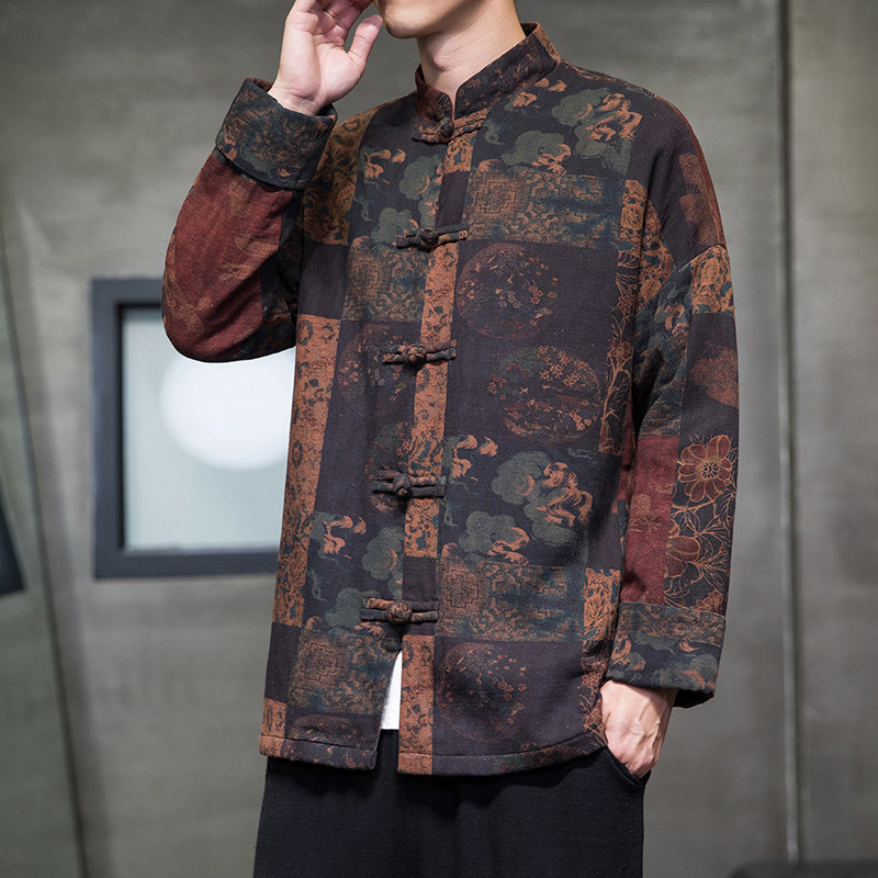 2024秋冬风男装盘扣复古中式唐装汉服夹克外套C229/Y750/P100,男装夹克,电商C229