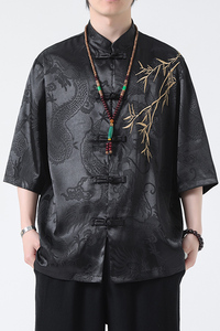 2024风男装冰丝唐装汉服刺绣唐装汉服短袖衬衫C229-Y1016-P65图片
