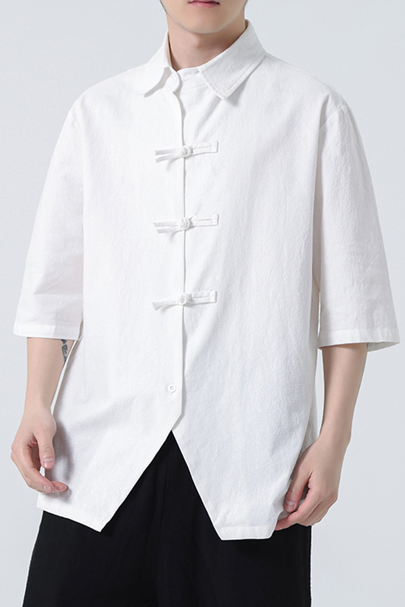 2024春夏风男装棉麻亚麻唐装汉服五分袖衬衫C229-Y908-P65,男装衬衫,电商C229