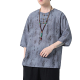2024春夏风男装中式印花唐装汉服短袖t恤上衣C229-T212-P60，男装T恤，电商C229