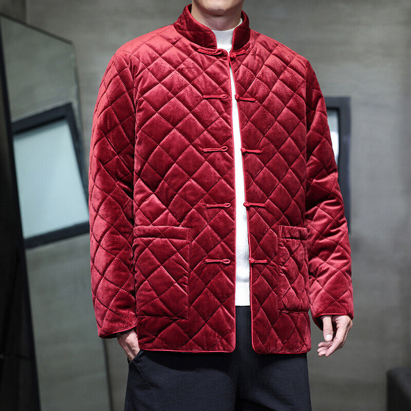 2025秋冬风男装丽丝绒唐装汉服棉衣棉袄外套C229-Y1127-P160,男装棉衣,电商C229