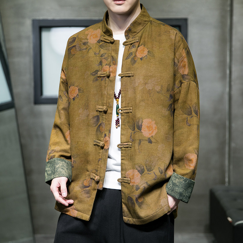 2024秋冬风男装印花盘扣中式唐装汉服外套夹克C229/Y722/P90,男装夹克,电商C229