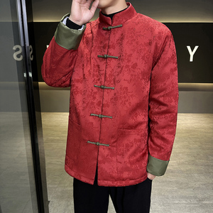 2024秋冬风男装复古中式盘扣夹棉衣棉袄唐装C229-MY800-P150图片