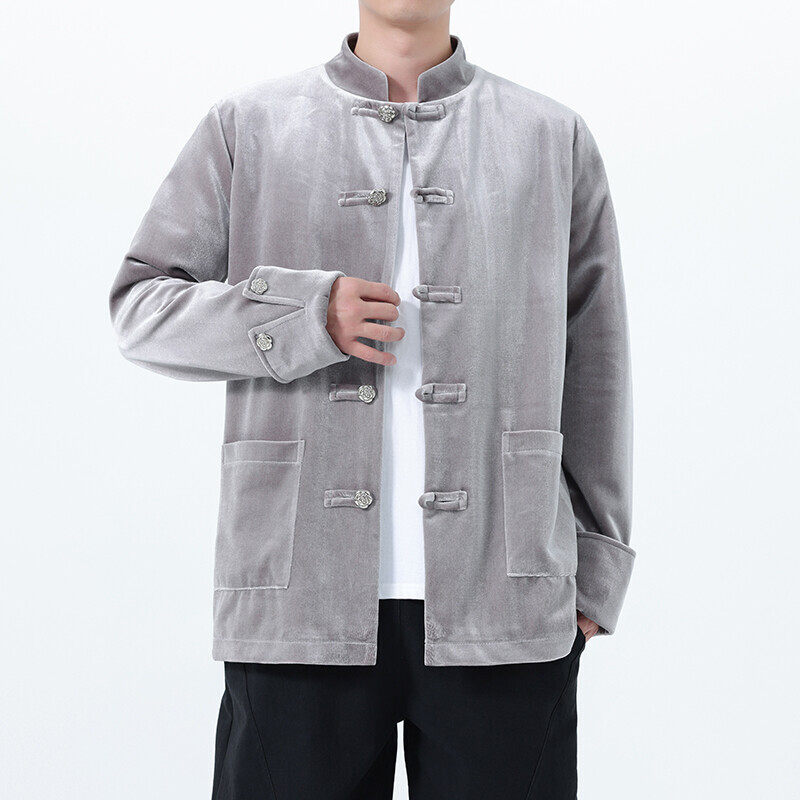 2025秋冬风男装丽丝绒唐装汉服夹克外套大码C229-Y1121-P120图片
